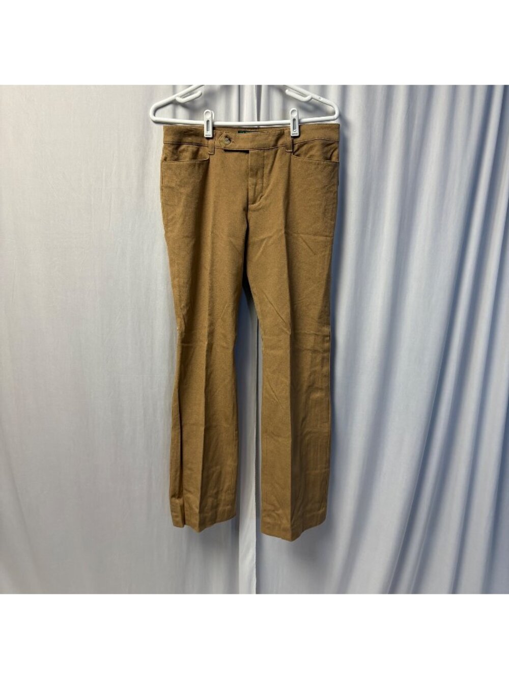 Lauren Ralph Lauren Adelle Womens Tan Trousers Size 6 Straight Leg Pants Stretch